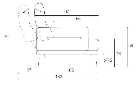 3-местный кожаный диван с полуостровом Egoitaliano FENG ARCH-00041610 - Вид №3
