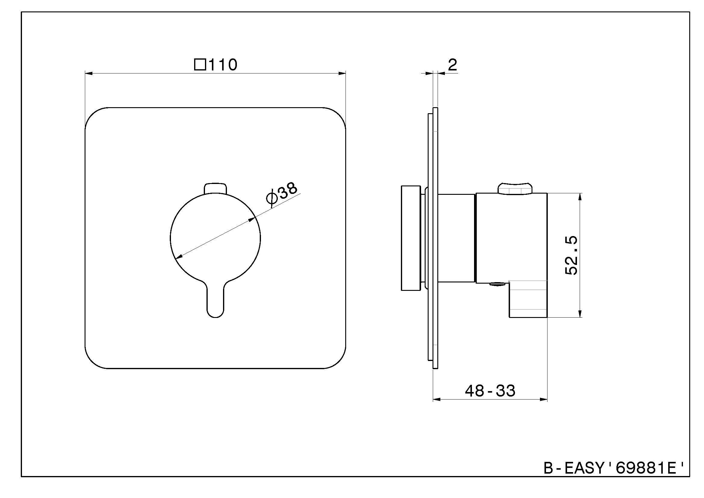 Термостатический встраиваемый смеситель для душа Newform B-EASY ARCH-00127514 - Вид №2