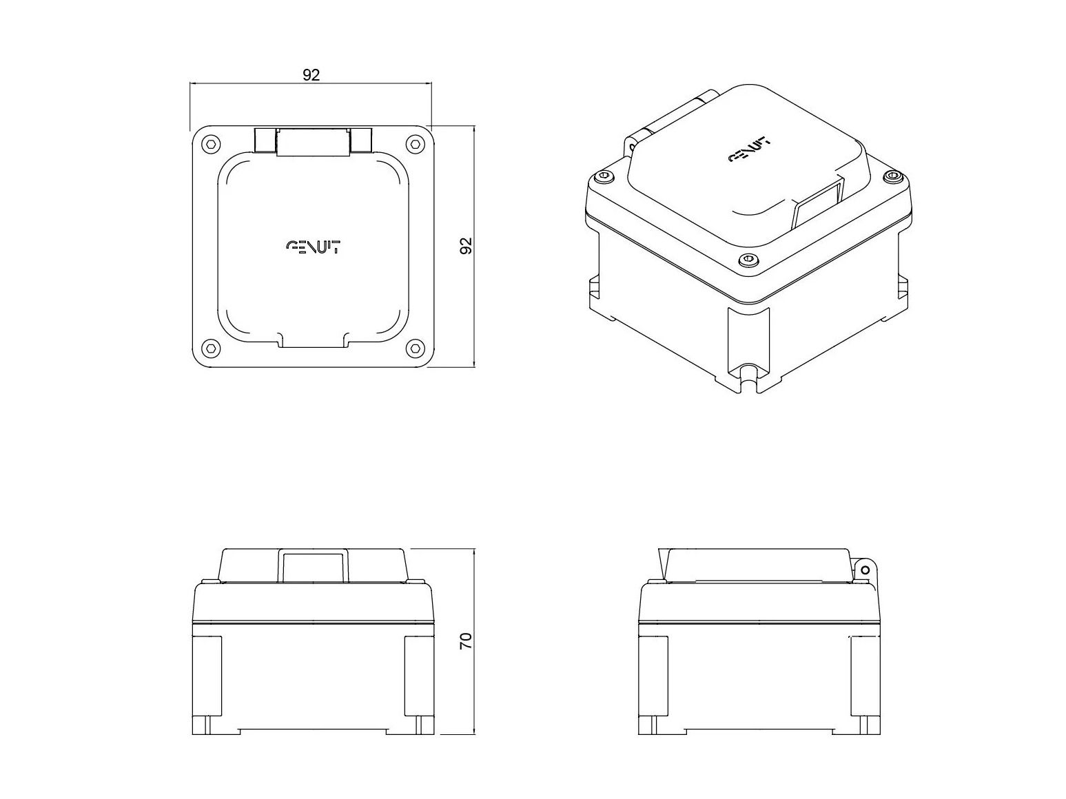 Окрашенная алюминиевая наружная электрическая коробка Genuit Corten ARCH-00088998 - Вид №4