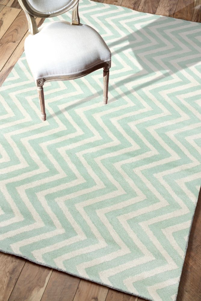 Ковер Zig Zag светло-голубой 1,4 2 м DOLLY CAPRETS ДИЗАЙНЕРСКИЕ, ЗИГ ЗАГ 015220 Белый;голубой  - Вид №1