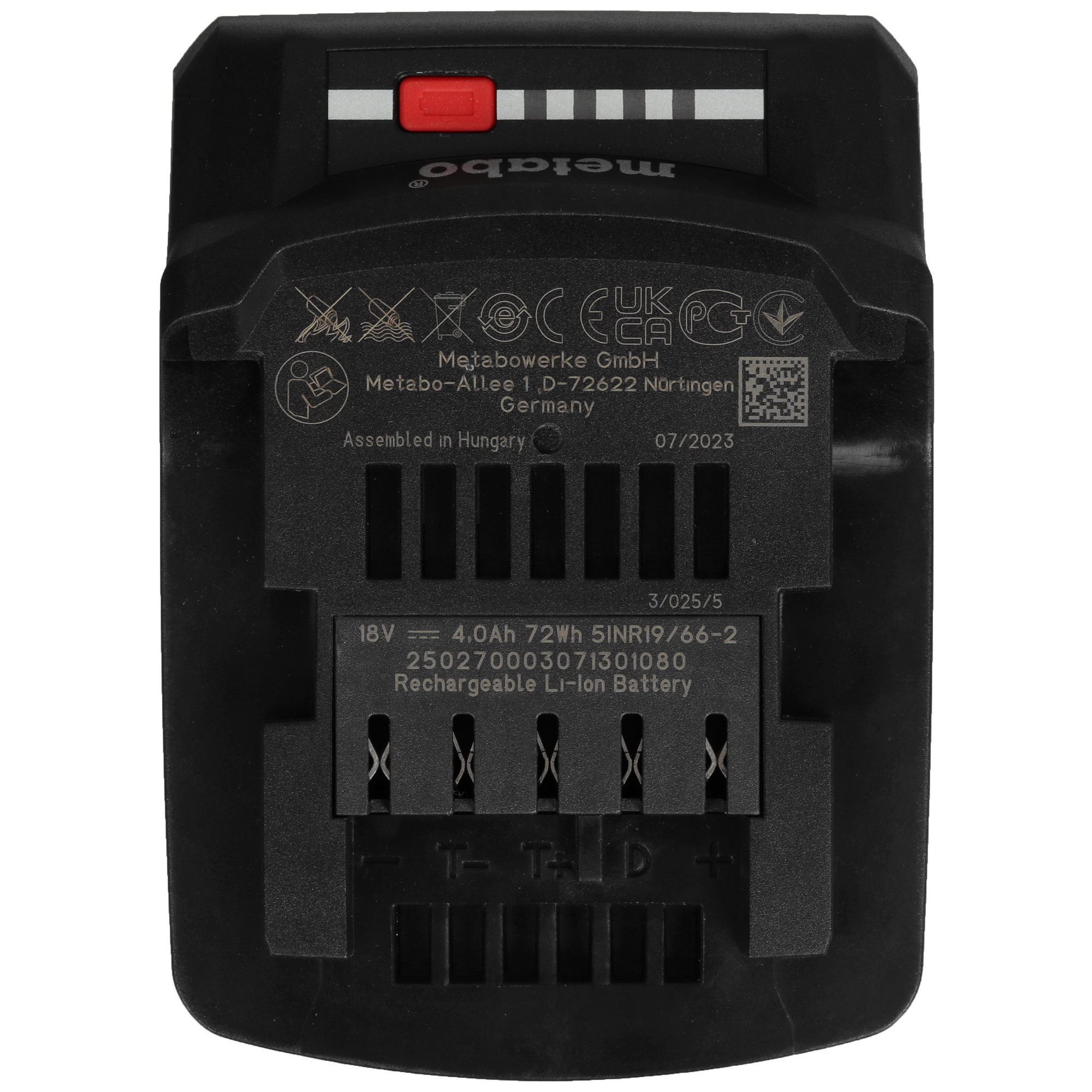 Аккумулятор Metabo 625367000 CAS 18V 5454585 STDN-0011015 - Вид №2