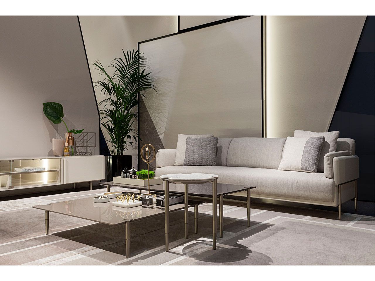 Диван из ткани и кожи Turri ноль ARCH-00075089 - Вид №2