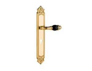 0A3741.N85.01 Дверные ручки с черными кристаллами swarovski и евро 85 мм Золото 24К