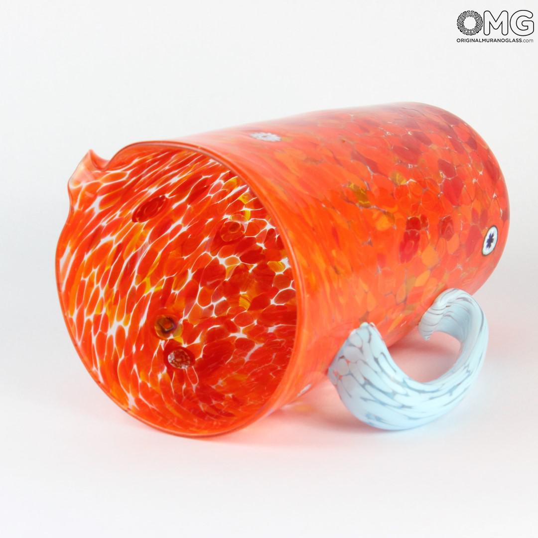 2942 ORIGINALMURANOGLASS Кувшин для вина и воды Монохром - Красный - Original Murano Glass OMG 18 см  - Вид №1