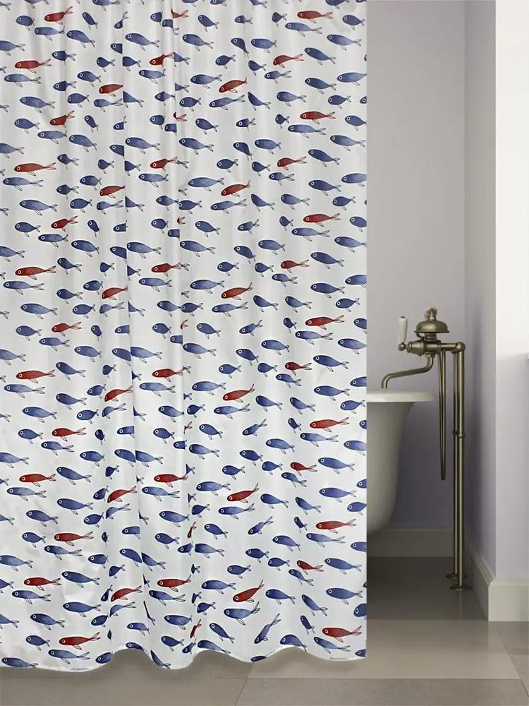 90031167 Шторка для ванной комнаты Bath Plus Fishes CH1953, 180x180 см STLM-0090647