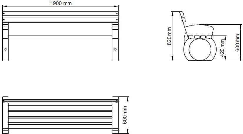 ENCHO ENCHEV - ETE Скамья из дерева и металла со спинкой  87  - Вид №4