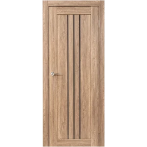 Дверь межкомнатная остеклённая Бергамо 90x200 см ламинация ПВХ цвет европейский дуб (с замком и петлями)