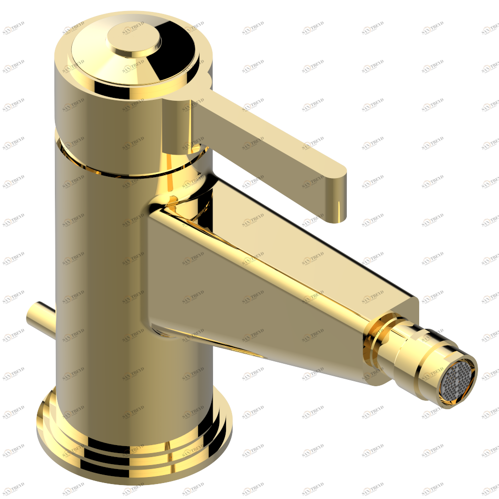 G2I-6504 Смеситель однорычажный для биде с донным клапаном Thg-paris Le 9 Nero Marquina Покрытие PVD золотистый цвет G2I 6504 CAT.F