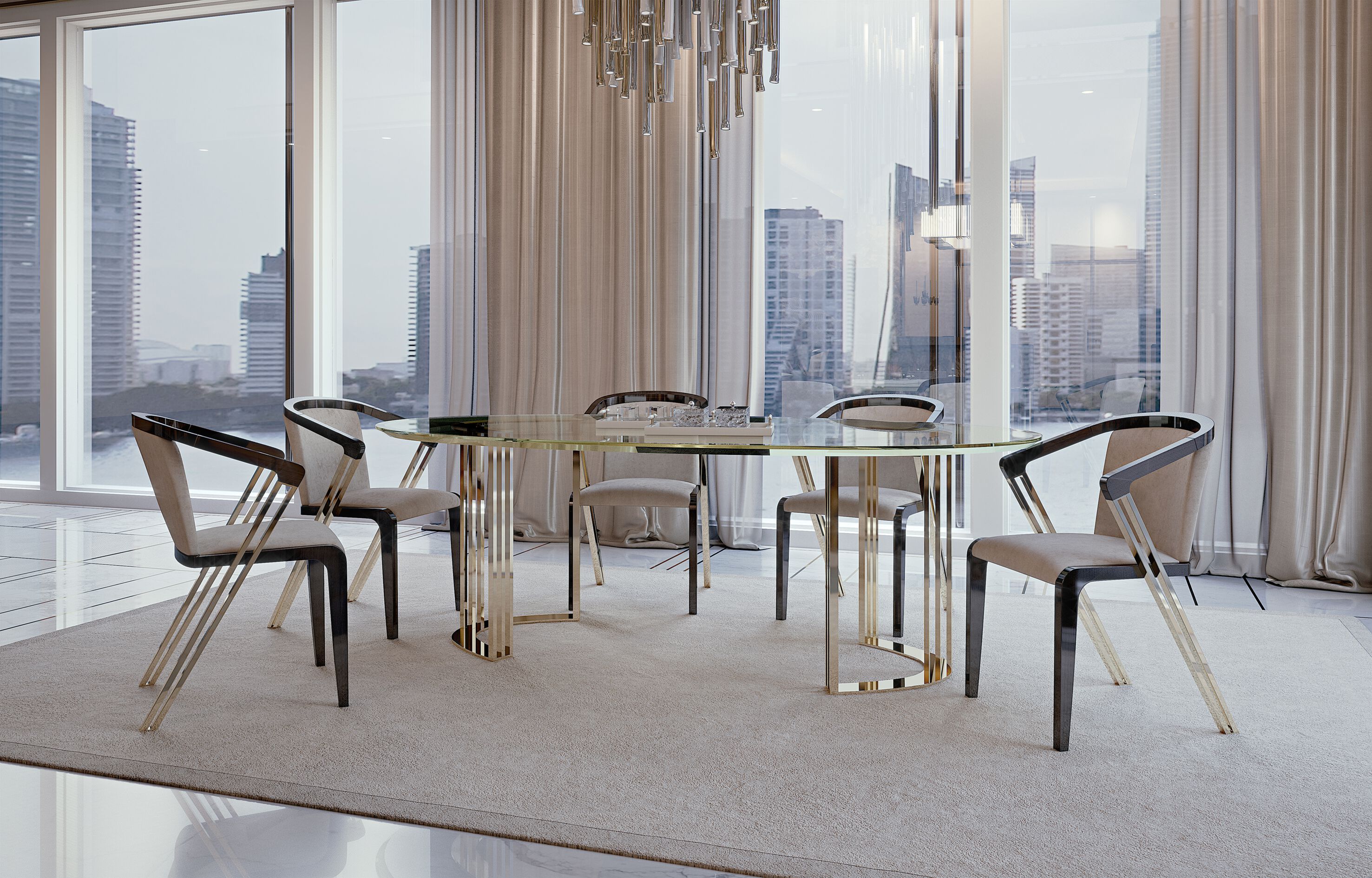 Кожаный стул с подлокотниками Bizzotto Italia Symphony-Infinity ARCH-00153040 - Вид №4