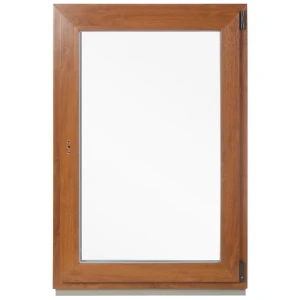 Окно ПВХ одностворчатое, 120x80 см, поворотно-откидное правое, цвет золотой