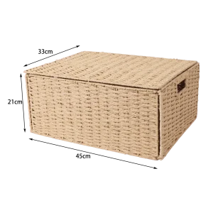 Корзина с крышкой Konsensa 45x33x21 см бумага цвет бежевый 89439477 STLM-2111912