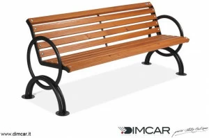 DIMCAR Металлическая скамейка в классическом стиле с подлокотниками и спинкой City 1121-bis