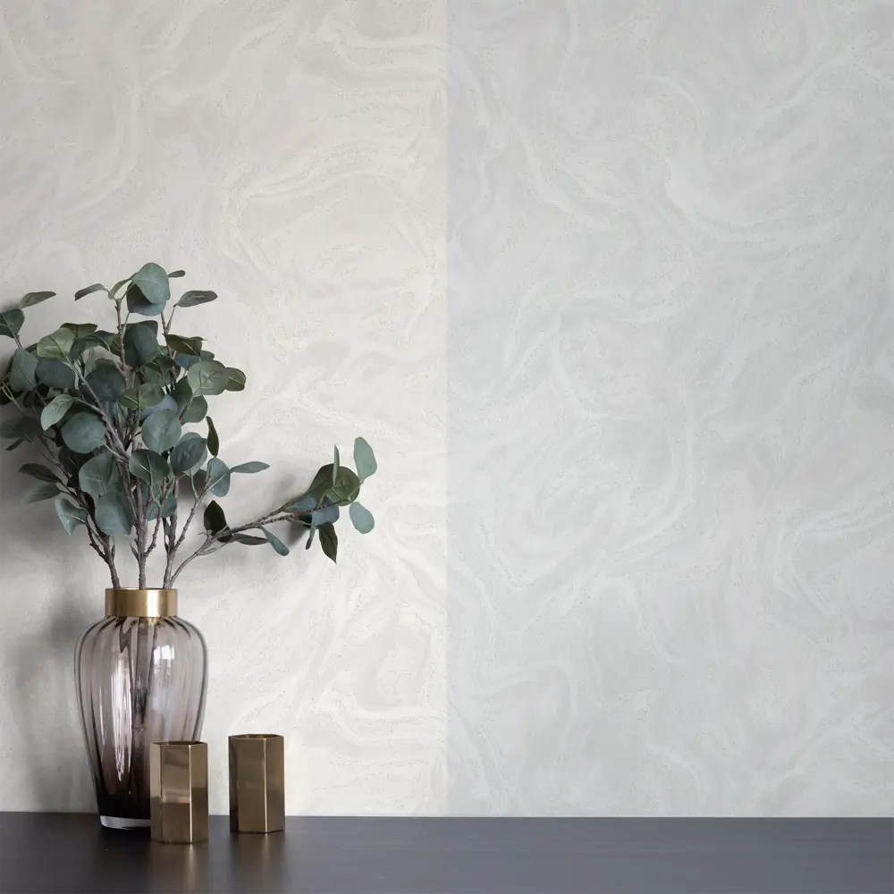 Обои флизелиновые Wallsecret Fluid светло-серые 8818-25 STLM-2059606 - Вид №3