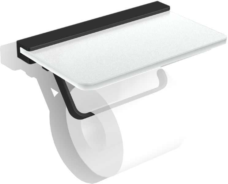 32041B-BP Бумагодержатель MELVIN VICO подвесной с полкой цвет черный матовый LANGBERGER VICO, MELVIN, BLACK EDITION