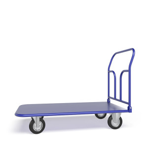 Платформенная тележка ТПСР 2 М (г/п 500 кг, 900x600 мм, колеса черная резина 200 мм, складная ручка)