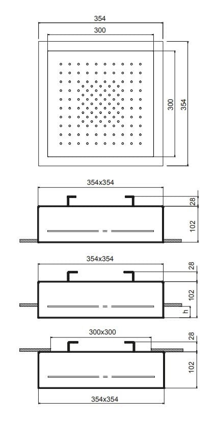 Квадратная встраиваемая душевая головка с хромотерапией Fantini Rubinetti Acquafit ARCH-00057464 - Вид №1