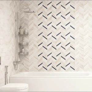 Плитка настенная LB Ceramics Блю Шеврон Полосы 1.46 м² 25x45 см матовая цвет бежевый 82284102 STLM-2161556