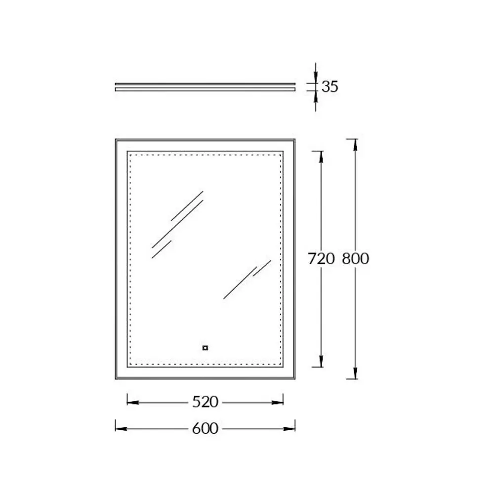 Зеркало универсальное Mi Plus с подсветкой 60x80 см цвет белый Santreyd STLM-2169990 - Вид №5