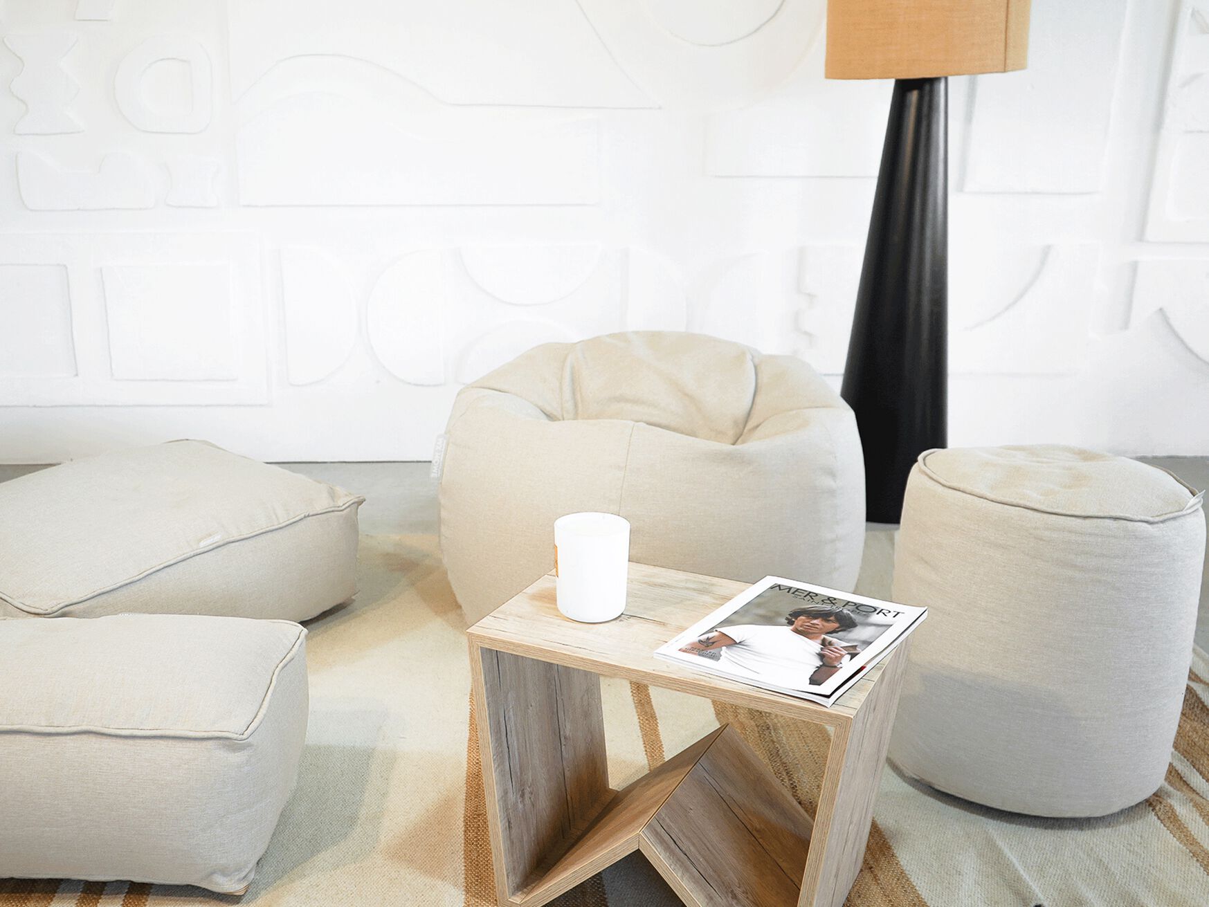 Круглый льняной пуф MX HOME T-LN ARCH-00136913