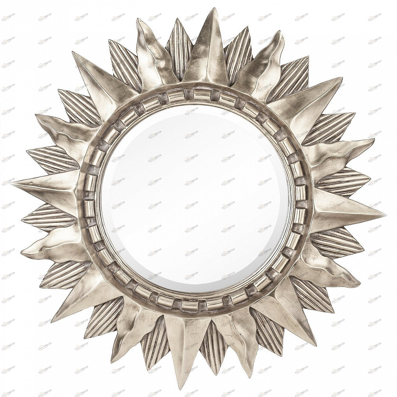 Зеркало-солнце 85 см античное серебро Sol Silver ART-ZERKALO ДИЗАЙНЕРСКИЕ 00-3884074 Зеркальный;серебро 