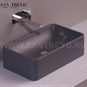 FL12ANTRACITEMATT Накладная раковина на столешницу  прямоугольная Simas Flow