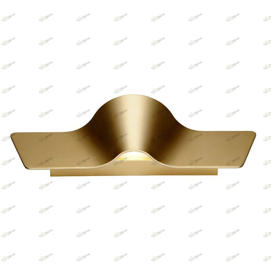 Настенный светодиодный светильник золото SLV Wave Wall 45 147843 SLV WAVE BRASS 00-3890777 Золото 