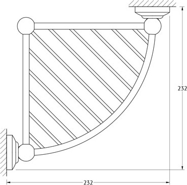 STI 509 Полочка-решетка угловая 3-х ярусная 23 cm 3SC STILMAR ANTIQUE BRONZE Treesseci 3SC - Вид №1