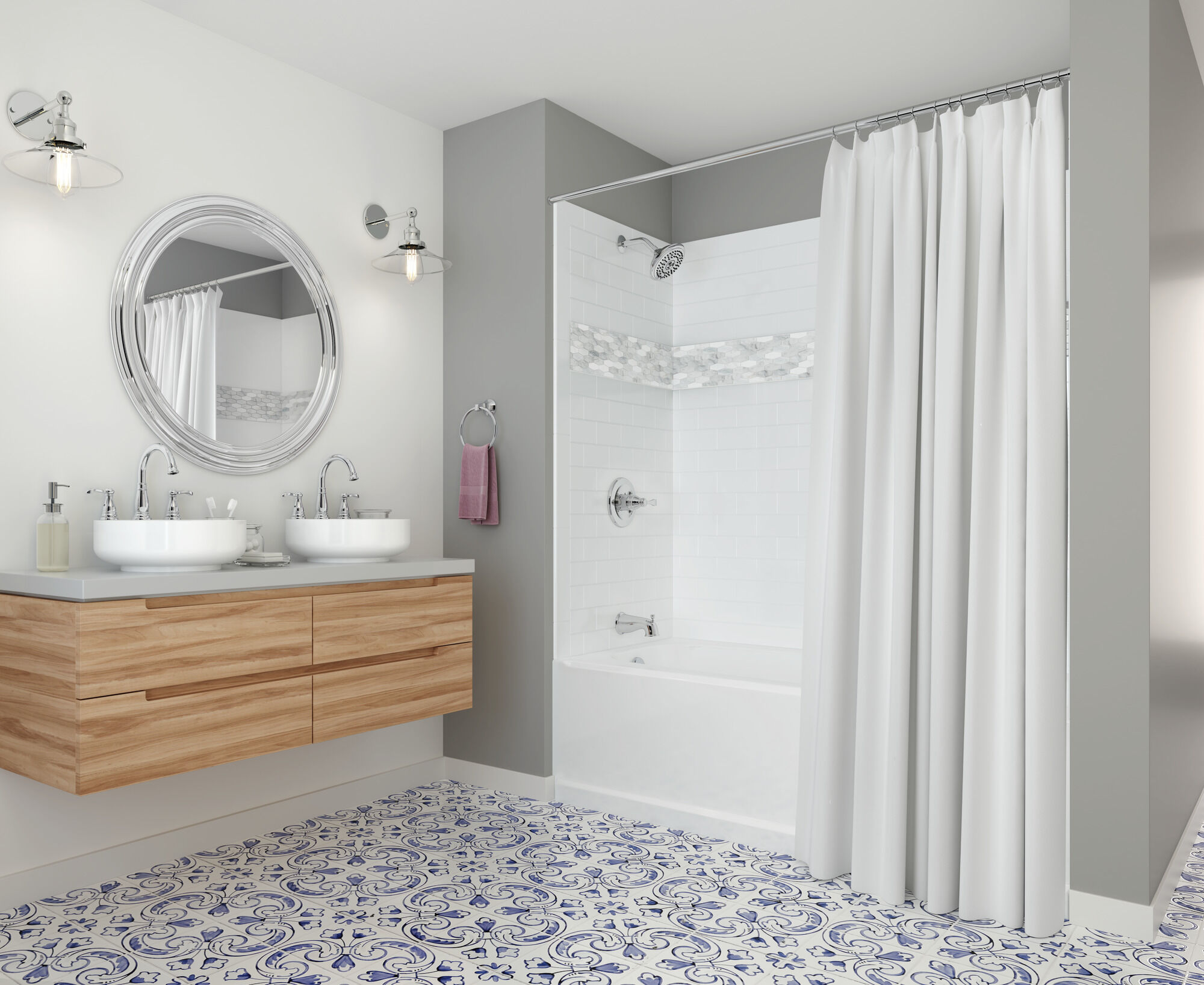 35984LF-ECO Смеситель для ванной комнаты с двумя ручками Delta Faucet Porter Хром - Вид №4