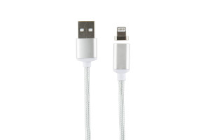 17264388 Дата-кабель Магнитный USB - 8 - pin для Apple, нейлоновая оплетка, серебристый УТ000012860 Red Line
