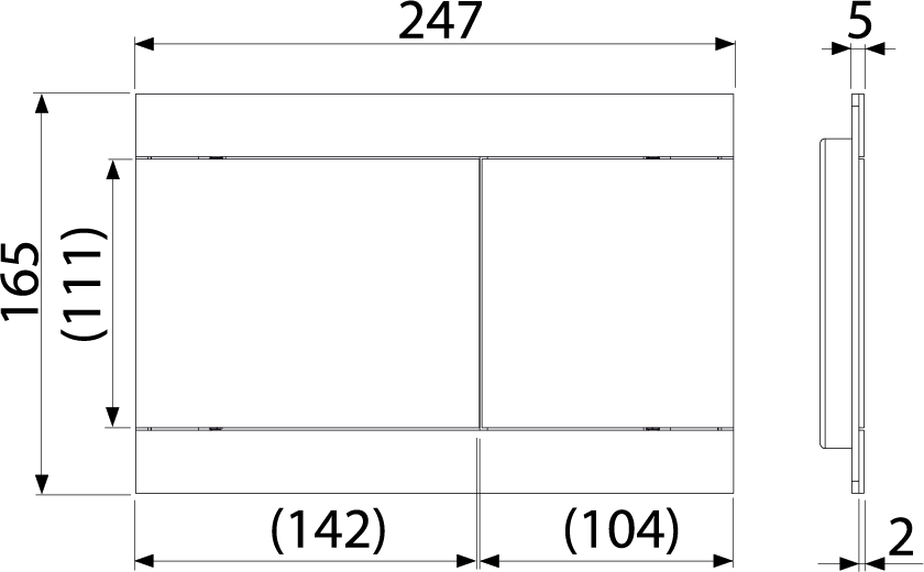 Кнопка управления для скрытых систем инсталляции, бронза–антик ALCAPLAST FUNANTIC - Вид №1