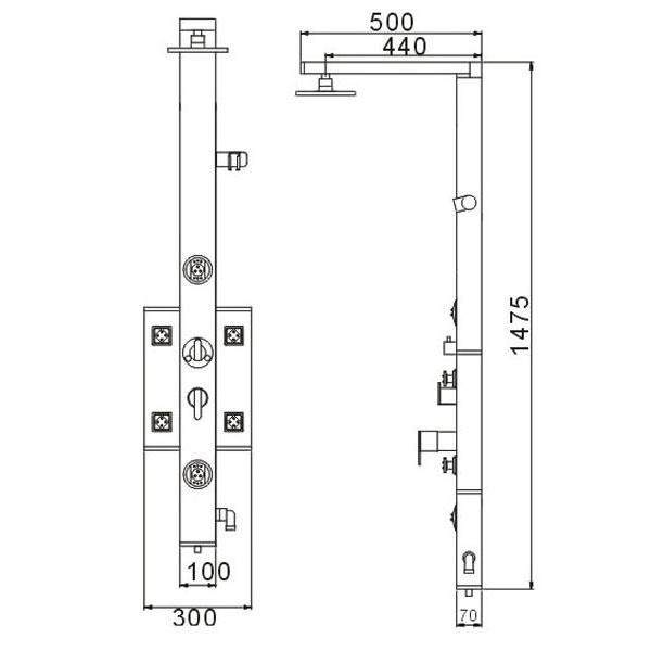 00152042 Душевая панель Gllon Santreyd  - Вид №1