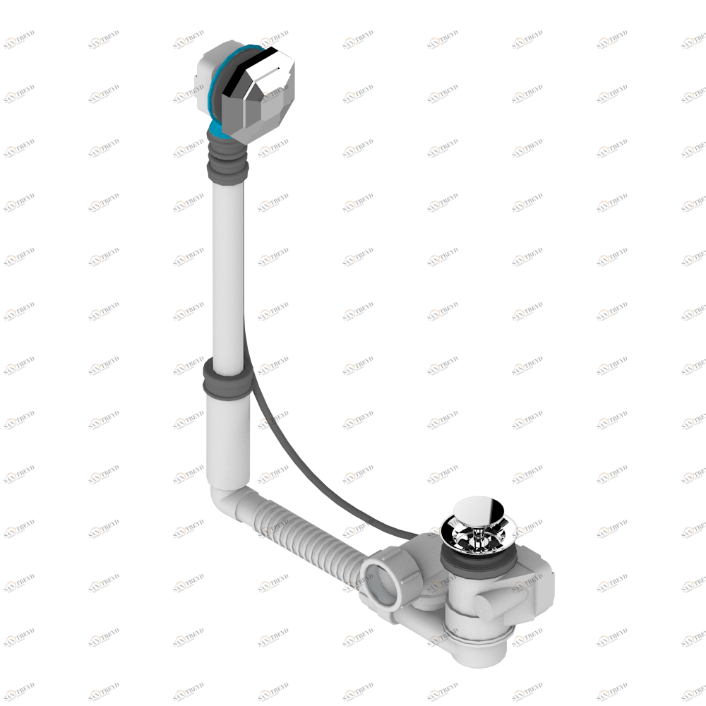 A56-302 Перелив GEBERIT для ванны. Регулируемая высота : от 165 мм до 390 мм регулируемый вынос: от 110мм до 230мм - европейская модель - выпуск Ø 40 мм поставляется со стильный ручкой управления Thg-paris Art Déco cristal Хром A56-302 CAT.A