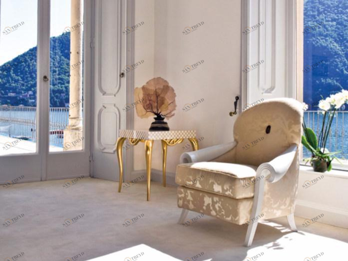 Rozzoni Кресло с обивкой из ткани с подлокотниками Stresa sun-id-1345153