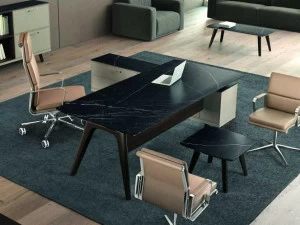 Bralco Рабочий стол из стеклокерамики со встроенной полкой Rail