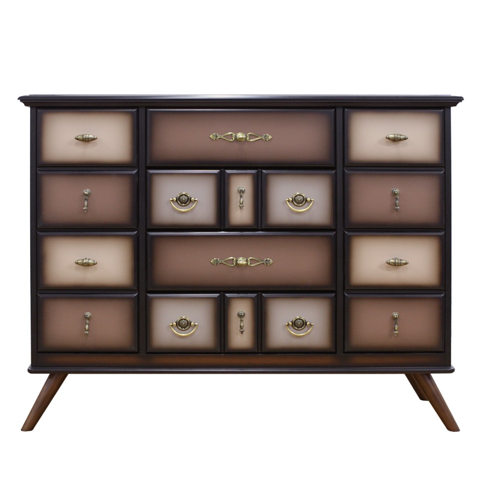 11535 Комод Пандора 2 Орех(Д), цвет фасада Шоколад BOGACHO 4627139509233