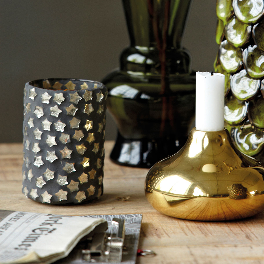 Подсвечник стеклянный Big star черный House Doctor BK0203 - Вид №1