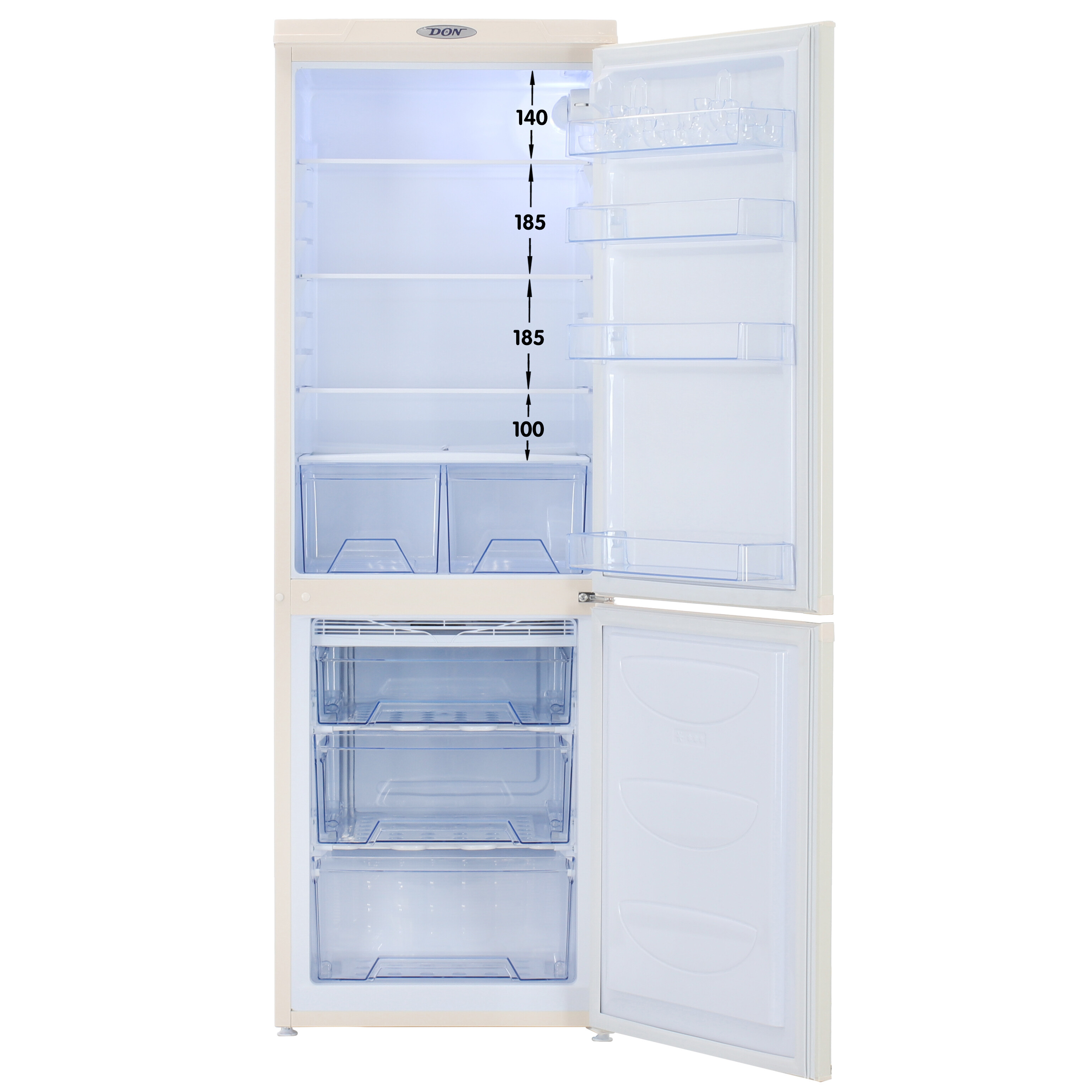 4721119 Холодильник с морозильником   DON R-290 BE бежевый STDN-0001056 - Вид №1