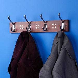 Вешалка  с декором «круги», 400x70x50 мм, орех LJPS0028 Public Steel Россия