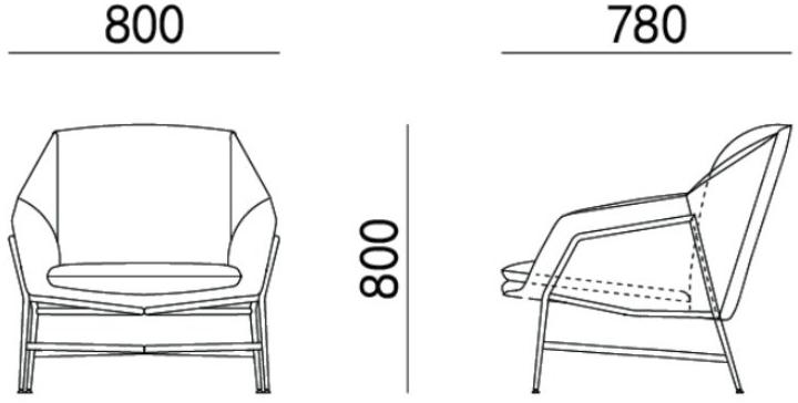 HC28 Cosmo Кресло из ткани с подлокотниками  32f007  - Вид №1