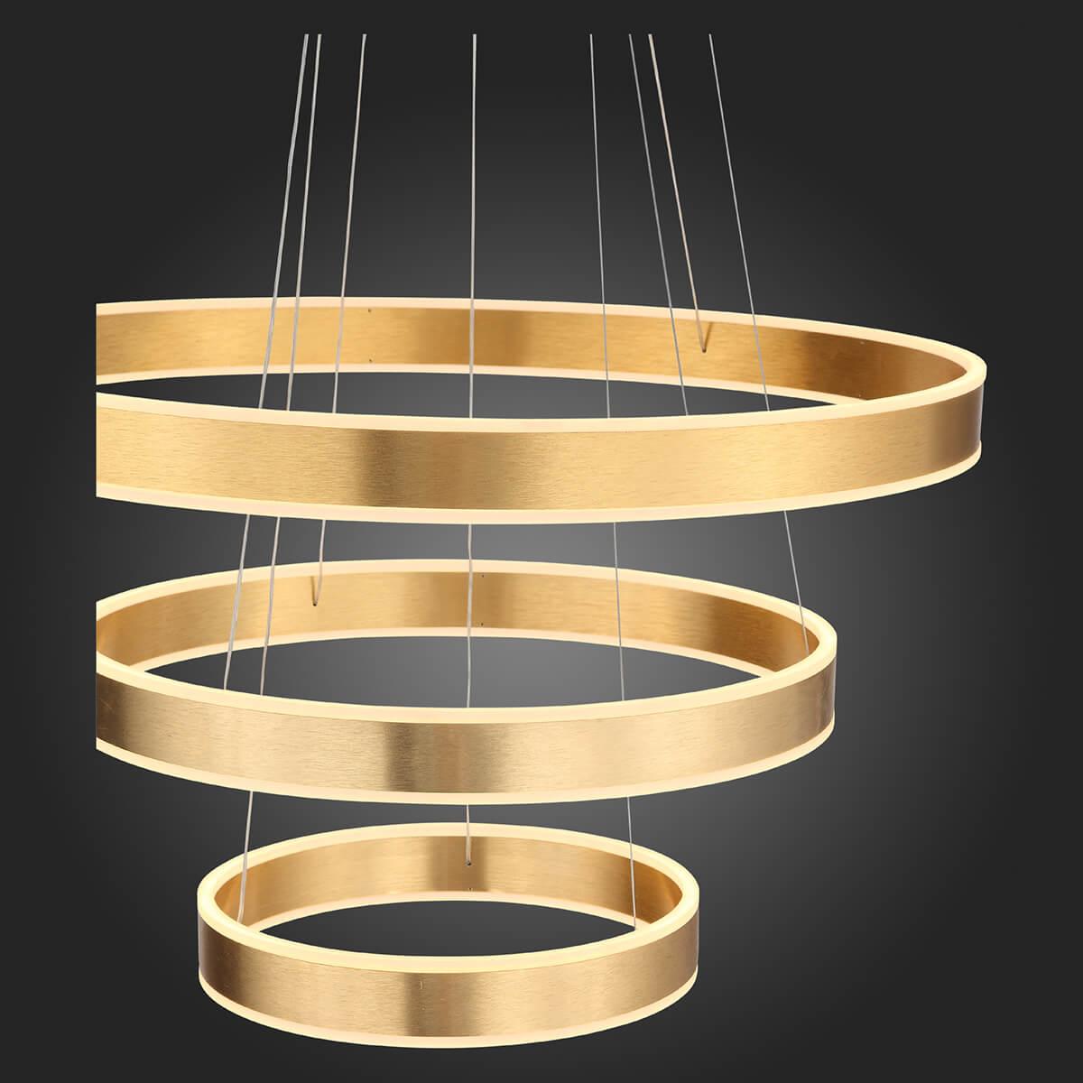 Люстра светодиодная подвесная золото 3 яруса ST Luce Onze SL944.203.03 ST LUCE ДИЗАЙНЕРСКИЕ, ONZE 00-3834524 Белый;золото  - Вид №2