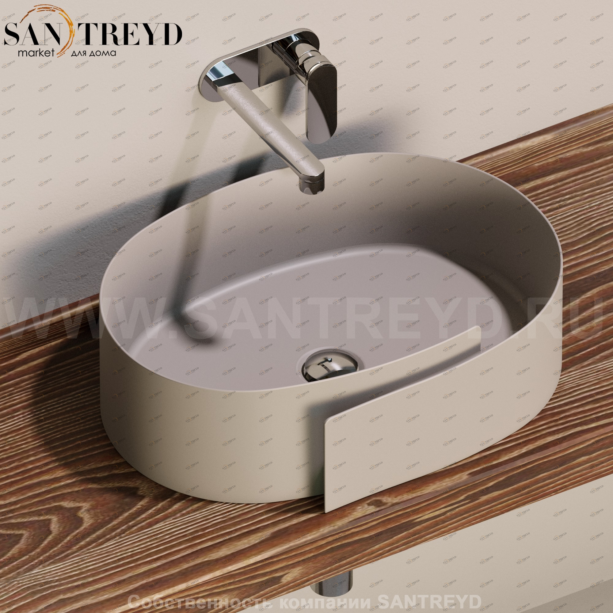 RL56L1019 Накладная раковина на столешницу  овальная Ceramica Flaminia Roll