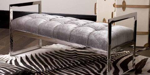 Банкетка Barcelona серая EICHHOLTZ ДИЗАЙНЕРСКИЕ, EICHHOLTZ 060438 Хром  - Вид №1