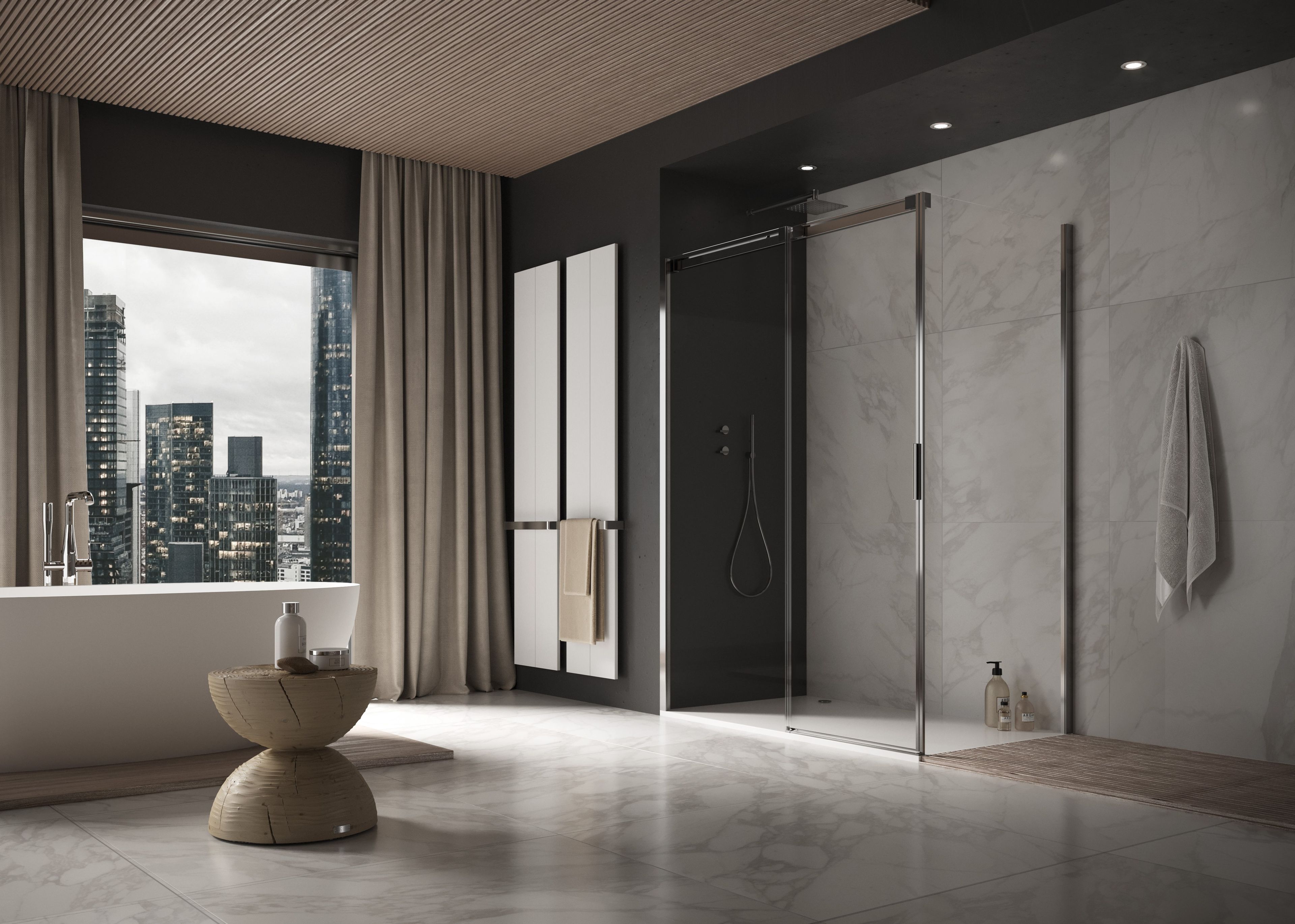 Алюминиевая и стеклянная душевая кабина с раздвижной дверью DUKA вода 5000 ARCH-00118515 - Вид №13