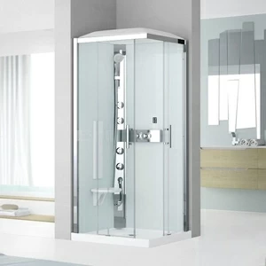 Душевая кабина 90x90 GLAX 3 A90 HYDROMASSAGE Novellini GLAX 3 с низким душевым поддоном и крышей