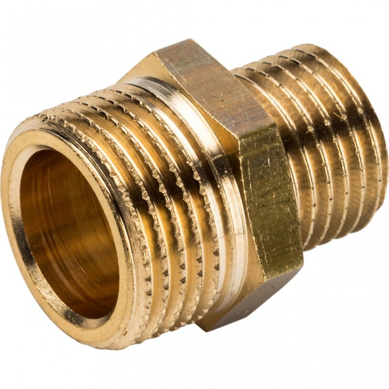 Ниппель переходной НН 3/8х1/4" латунь STOUT SFT0003003814 - Вид №2