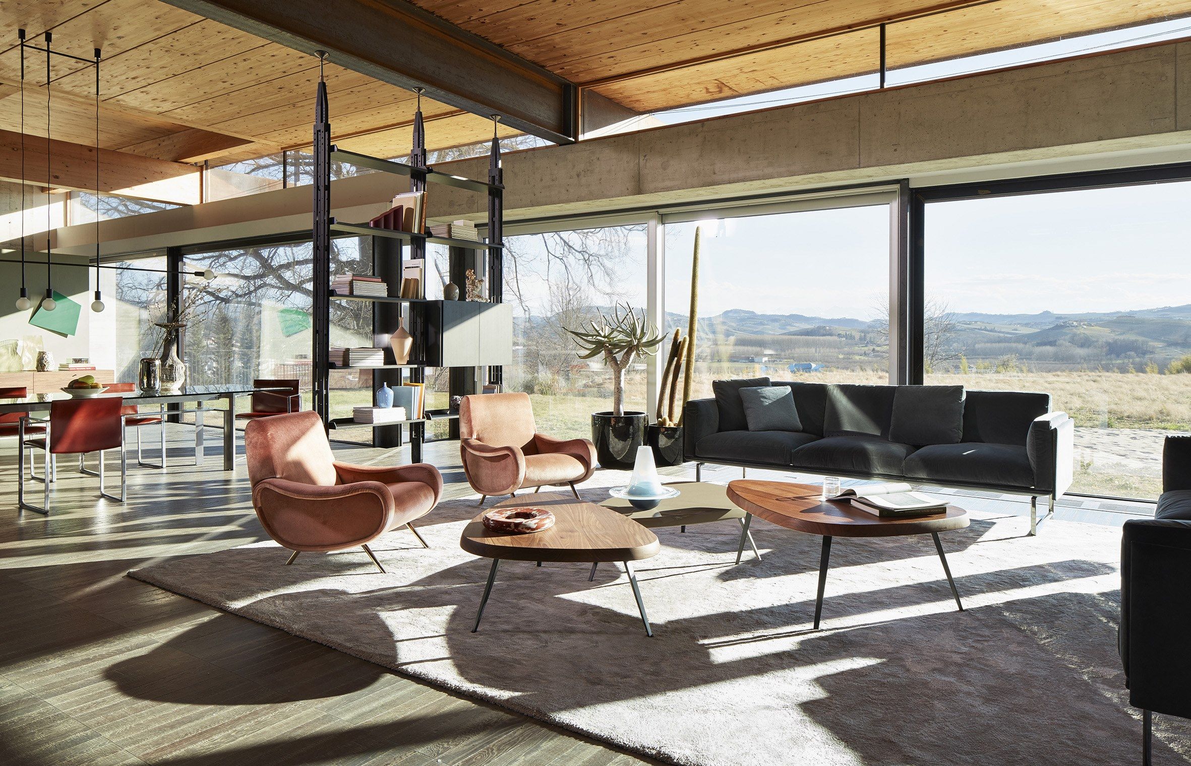 Деревянный книжный шкаф с креплением пол-потолок CASSINA INFINITO ARCH-00108410 - Вид №1