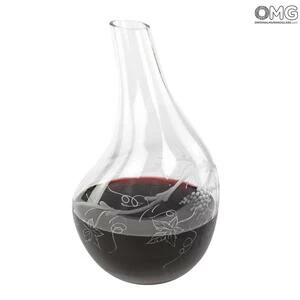 3509 ORIGINALMURANOGLASS Декантер Барбареско с резным узором - муранское стекло OMG 14 см