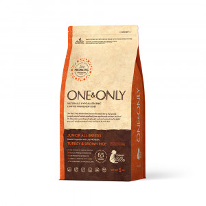 ПР0058524 Корм для собак Индейка с рисом для юниоров всех пород сух. 1кг ONE&ONLY