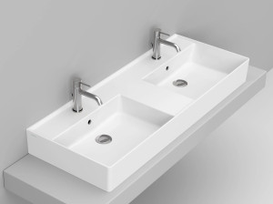 Керамическая двойная столешница с переливом