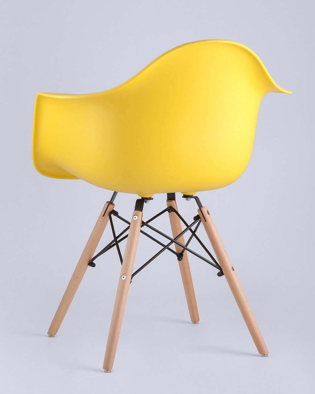 Кресло желтое пластиковое с деревянными ножками Eames W EAMES EAMES DAW 00-3881990 Желтый  - Вид №1